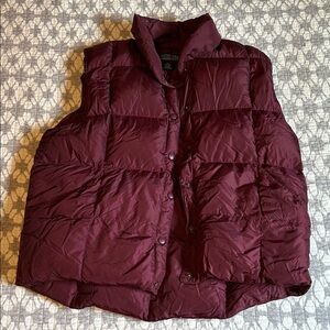 Lands' End Maroon Puffer Vest